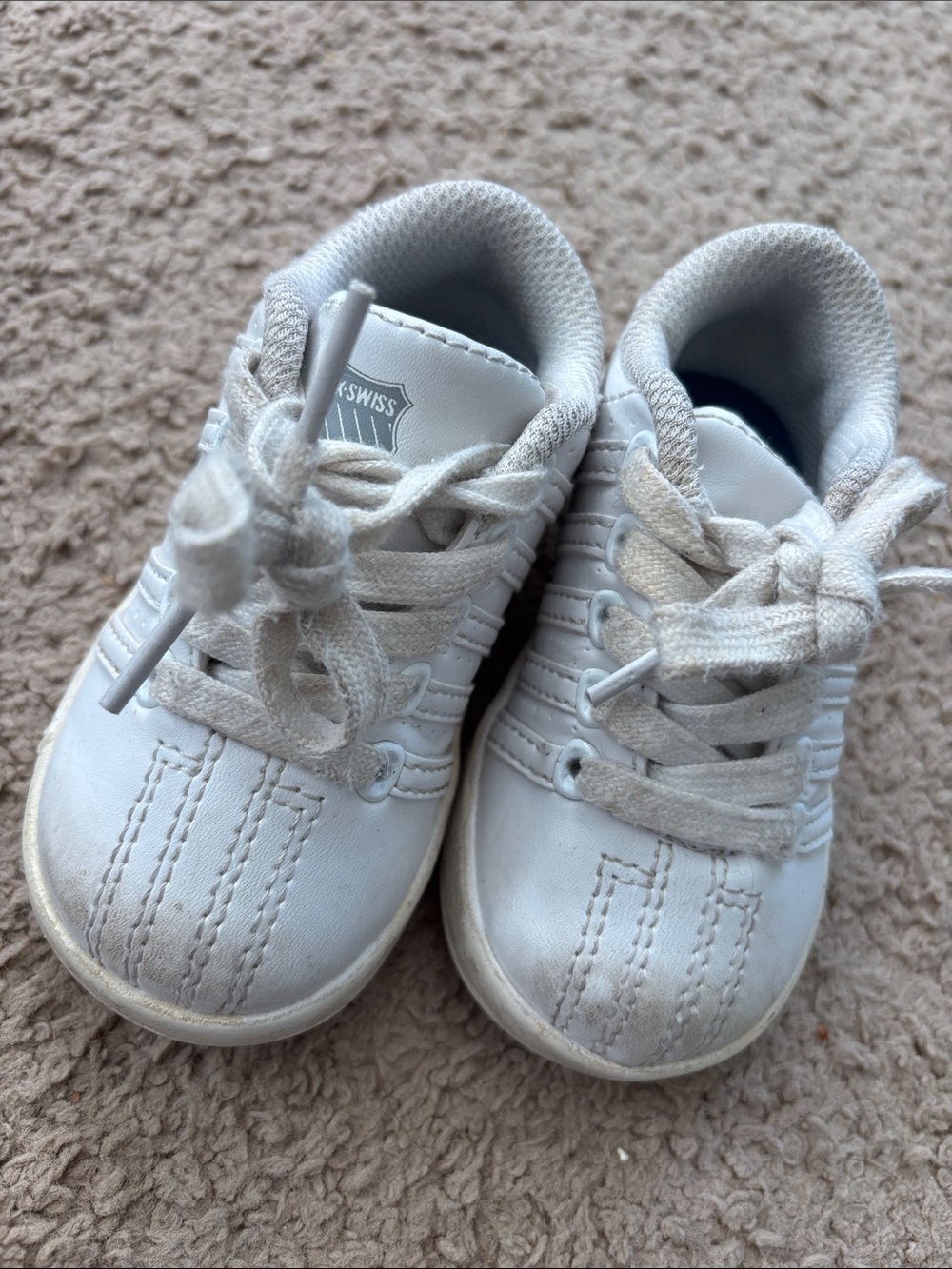 K-Swiss Kids White Lace-Up Sneakers